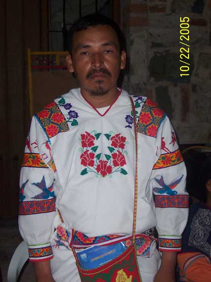 Traditional Huichol dress, very colorful